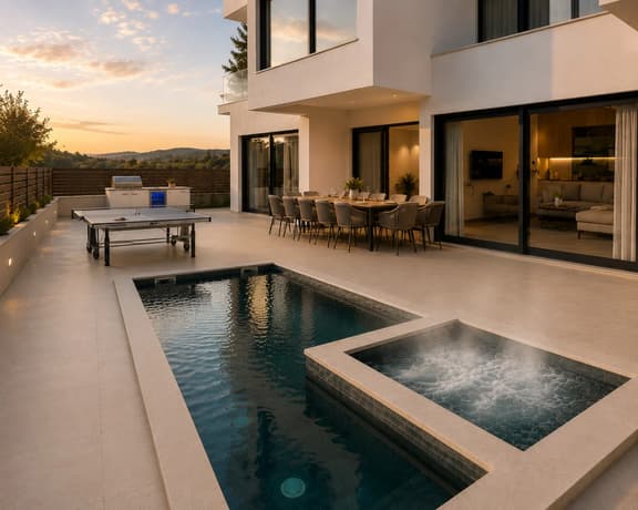 Modern Sea View Villa "Just Be Alive" with Private Pool, Jacuzzi, Gym & Sauna, WiFi – Near Beach (Split/Trogir)